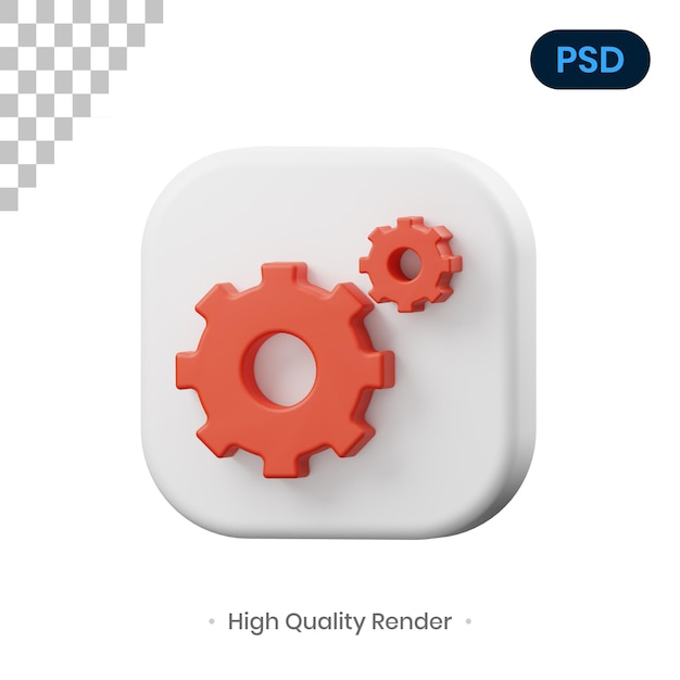 Setting 3D Render Illustration Premium Psd