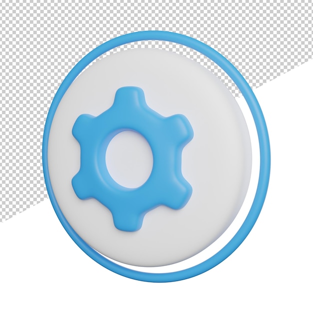 Setting Icon Sign side view 3d rendering icon illustration on transparen background