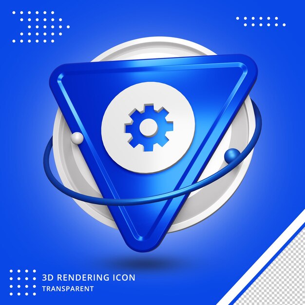 Settings icon in 3d rendering