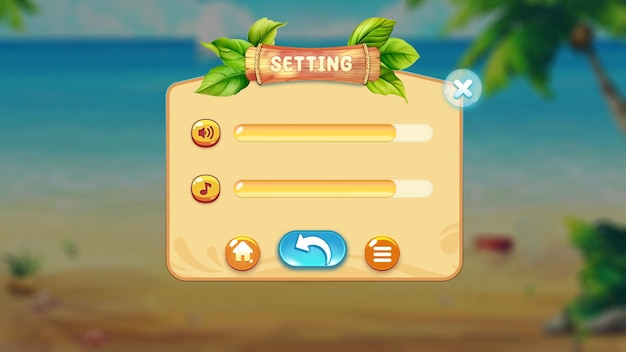 Settings Panel Mobile Game UI