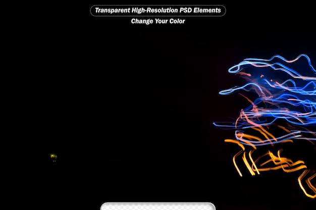 Several Lines of different sizes of colored lights in motion