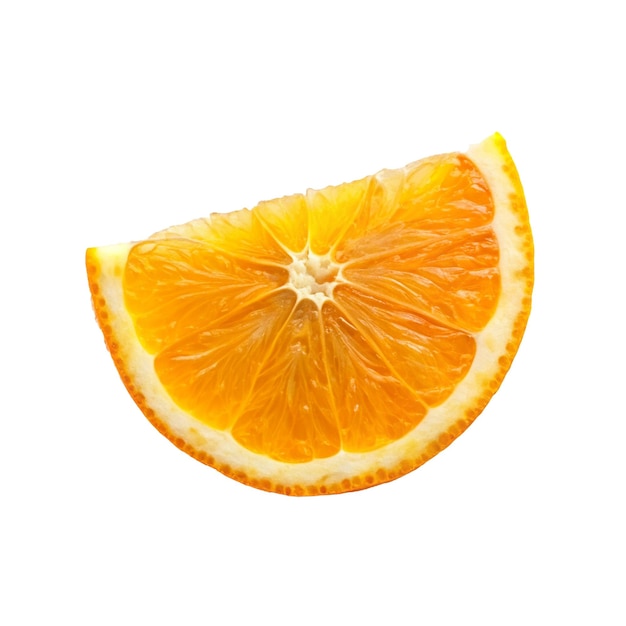 several orange slices are lined up on a white surface