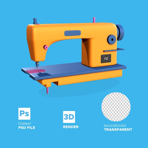 Sewing Machine 3D Render Icon Premium PSD