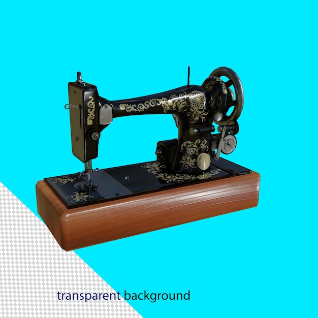 Sewing Machine high quality 3d render with transparent background