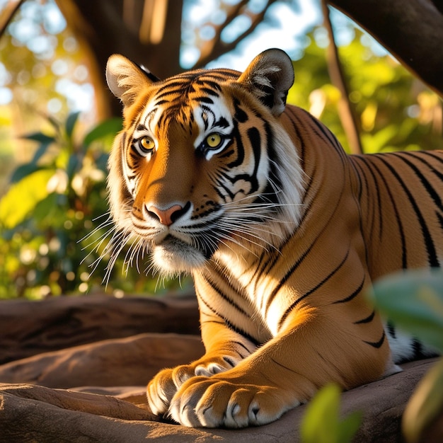 PSD shade outdoors horizontal no people photography striped tiger color image animal animal wil