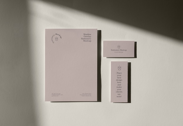 Shadow overlay with stationery mockup