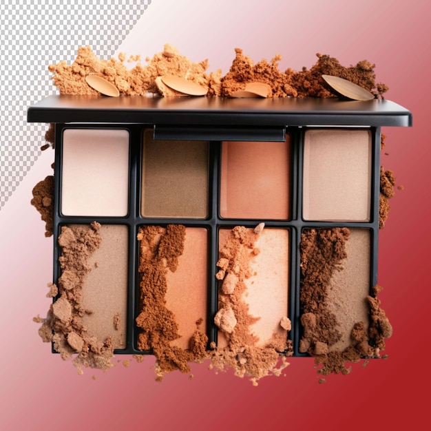 PSD shadow smear make up palette isolated on transparent background