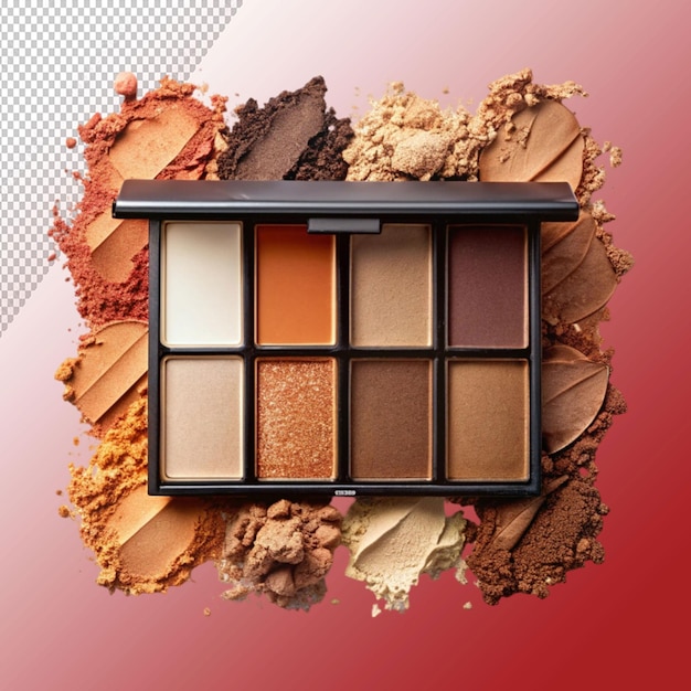 PSD shadow smear make up palette isolated on transparent background