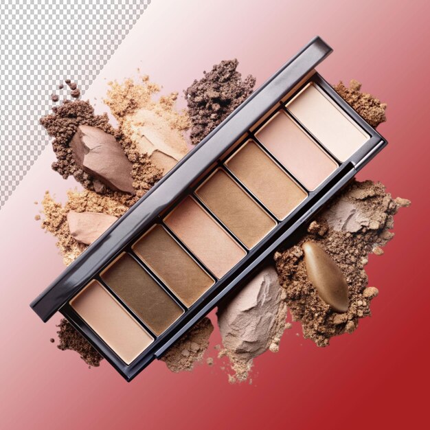 PSD shadow smear make up palette isolated on transparent background