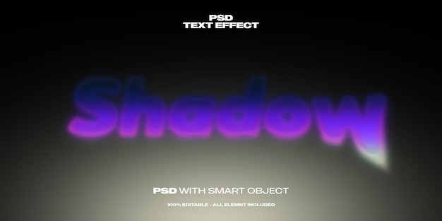 PSD shadow text effect with blur and gradient map