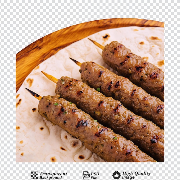 PSD shami kebab isolated on transparent background