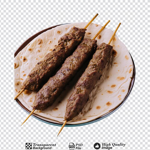 PSD shami kebab isolated on transparent background