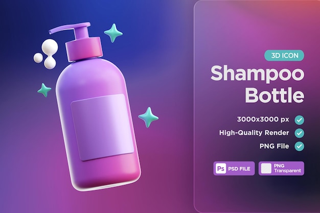 Shampoo Bottle 3D Icon Illustration