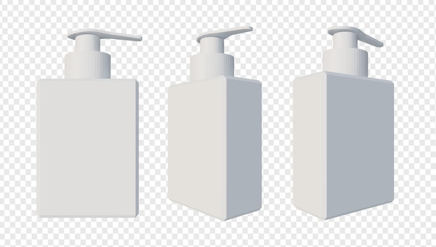 Shampoo or liquid soap bottle rendering isolated