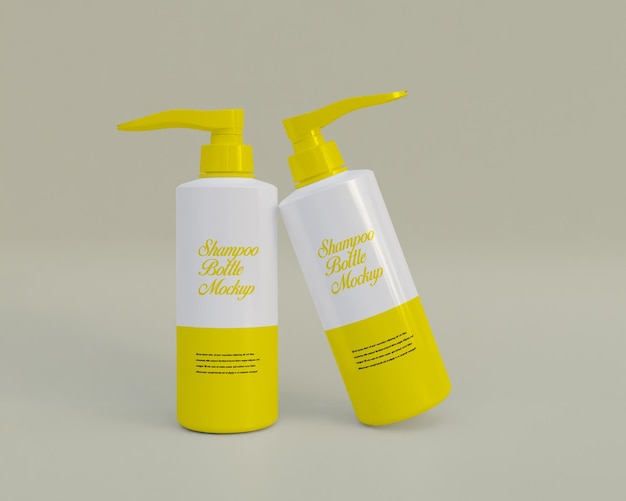 Shampoo plastics bottle mockup