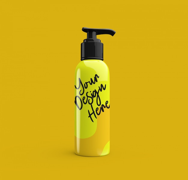 Shampoo pump bottle mockup