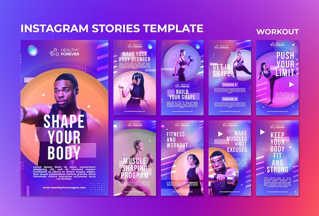 Shape your body social media stories template