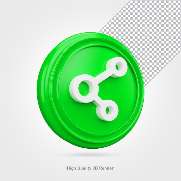 Share social media icon 3d rendering transparent