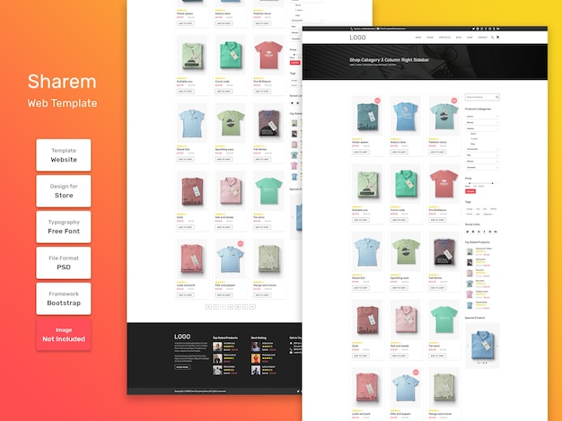 Sharem fashion store category product page web template