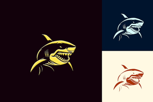 PSD a shark and shark on a black background