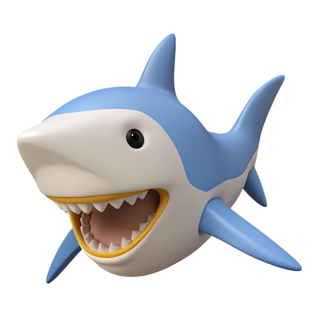 PSD a shark toy with a shark face and teeth