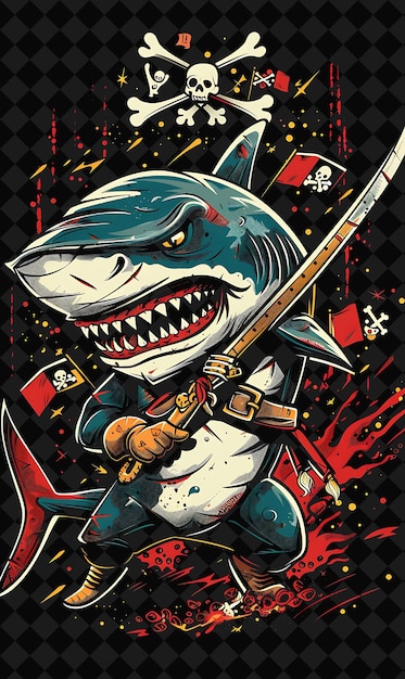 PSD a shark with a shark on his shirt