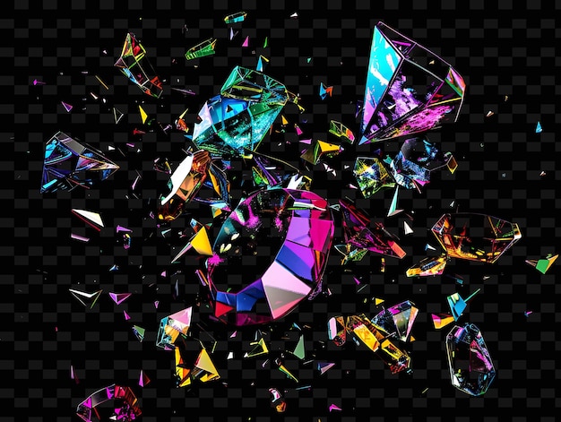 Shattered Gemstone Fragments With Sharp and Jagged Edges Wit Unique Texture Background Designs