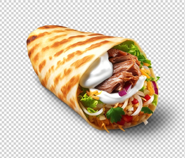 Shawarma fast food Ai Cutout on transparent