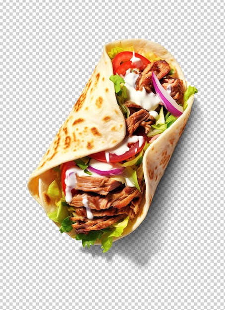 Shawarma fast food Ai Cutout on transparent