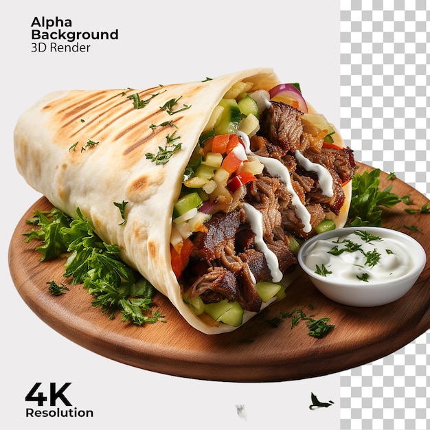 Shawarma isolated transparent Background PNG