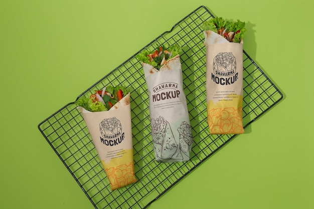 Shawarma packaging mockup  design