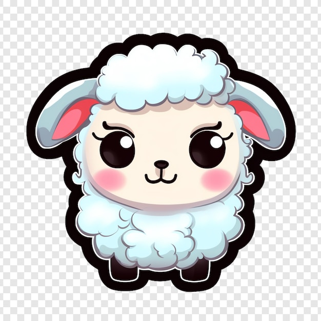 PSD a sheep with a face and a face on the front