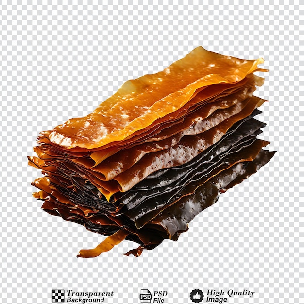 sheet of dried seaweed isolated on transparent background