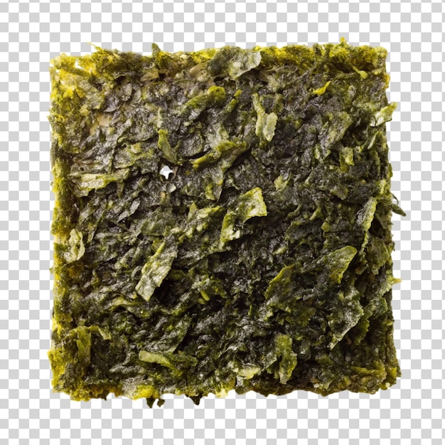 PSD sheet of dried seaweed top view isolated on transparent background