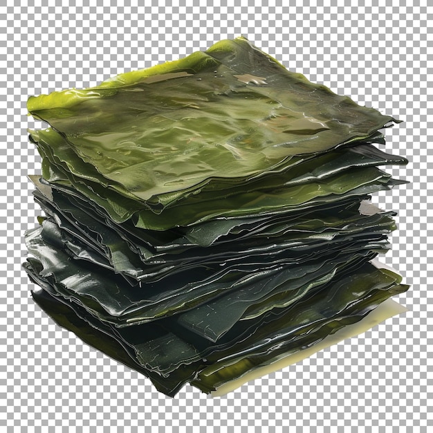 PSD sheet of dried seaweed on transparent background ai generated