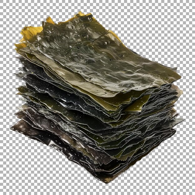 PSD sheet of dried seaweed on transparent background ai generated