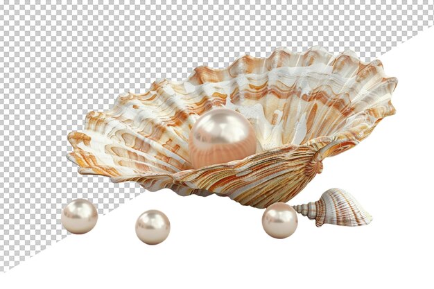 PSD a shell with a shell and pearl shells