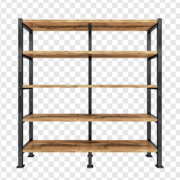 PSD shelving units side view full length isolate on transparency background