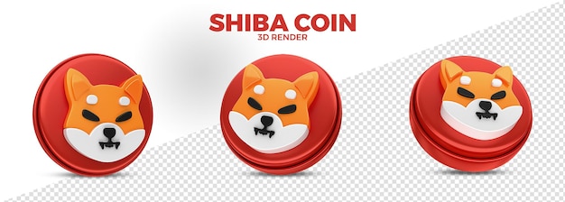 Shiba Inu Cryptocurrency Coin Realistic 3D Render isolated for composition