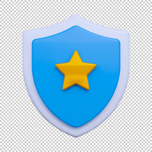 Shield secure 3d icon isolated