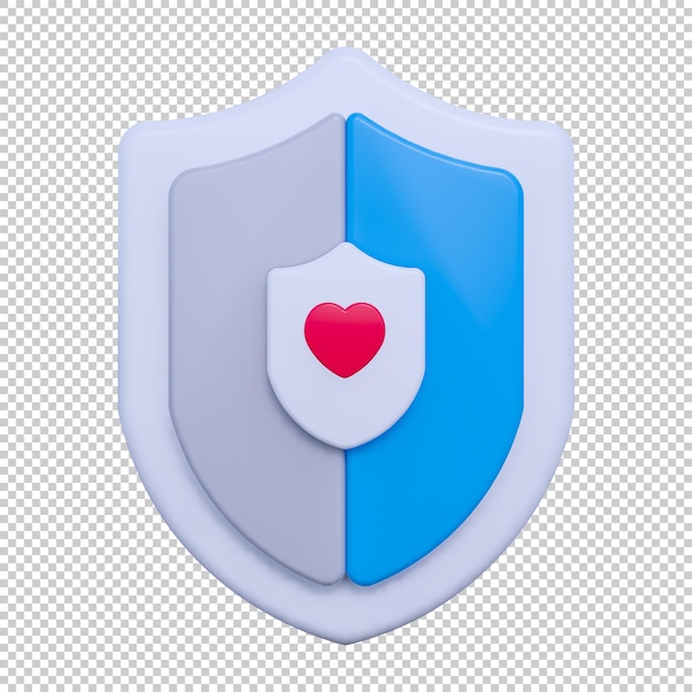 Shield secure 3d icon isolated