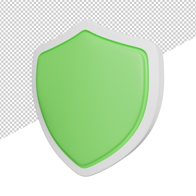 Shield Secure Safe side view 3d rendering icon illustration on transparent background