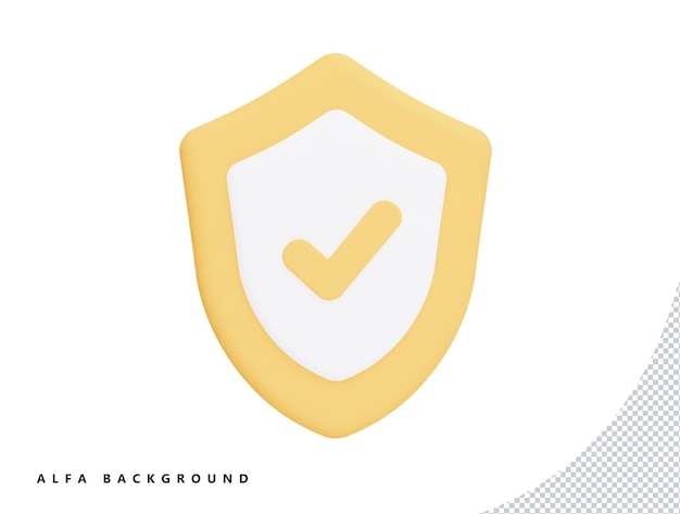 shield security safety and protection with 3d vector icon cartoon minimal style