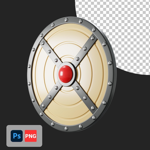 Shield side view 3d icon