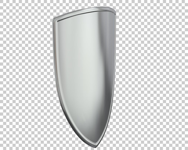 Shield on transparent background 3d rendering illustration