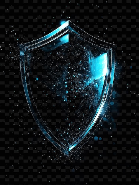 PSD a shield with a blue background and a blue light on it