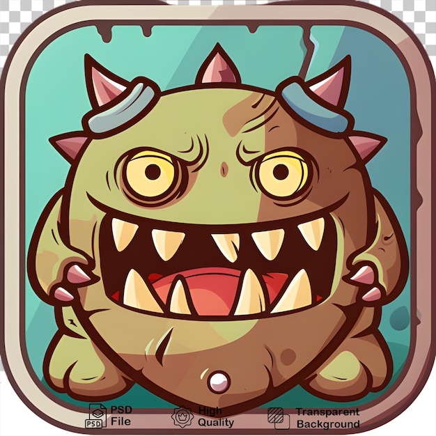 a shield with a dragon face virus cartoon isolated on transparent background include png file