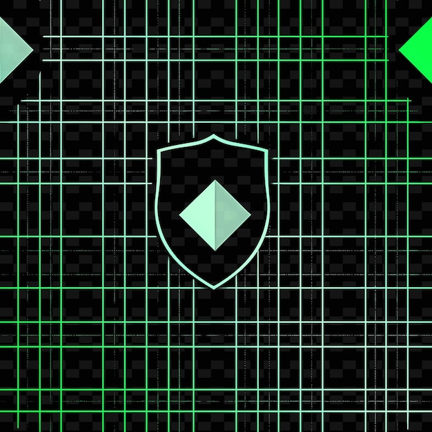 PSD a shield with a green diamond on it is on a black background