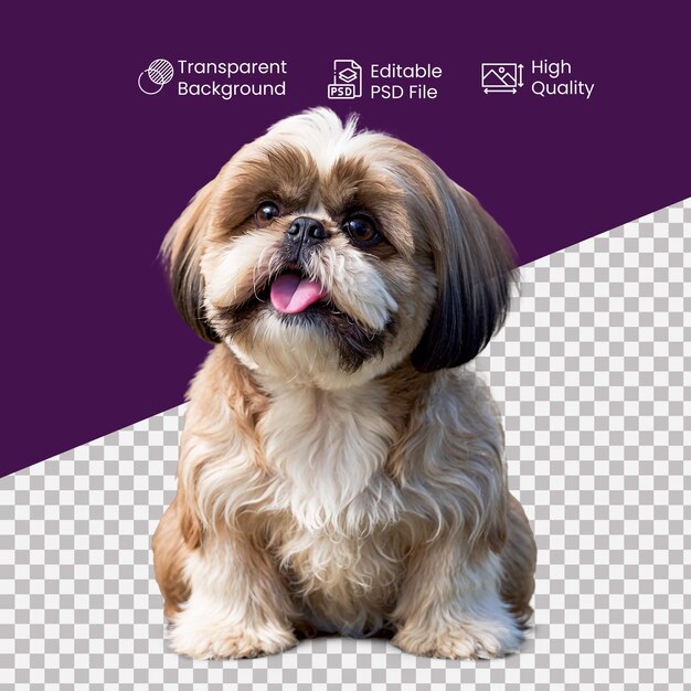 PSD a shih tzu dog in the transparent background