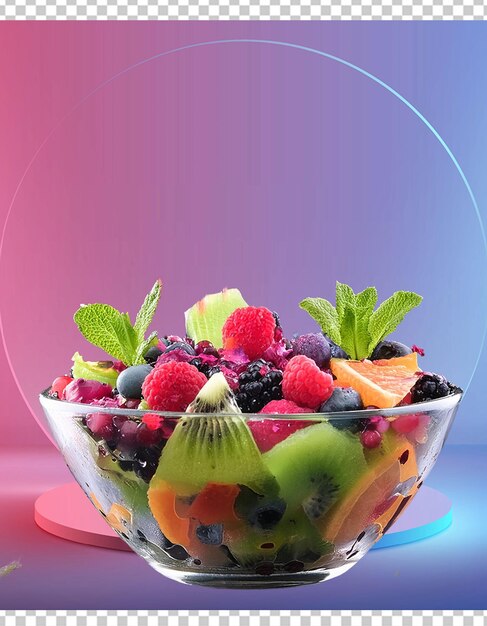 PSD shimmering electrified fruit salad exploding and splattering neon color food drink y2k colle